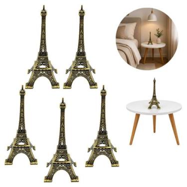 Imagem de 5 Torres Eiffel Decorativa 15cm Premium Enfeite Metal - Alianca