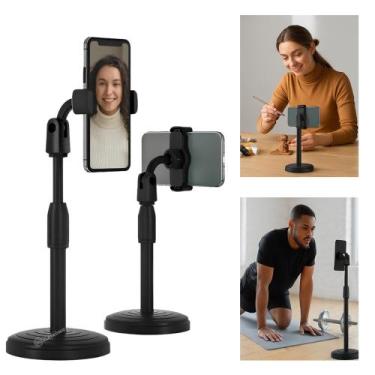 Imagem de Tripé Suporte para Celular com Base de Mesa Pesada e Rotação 360 LE067