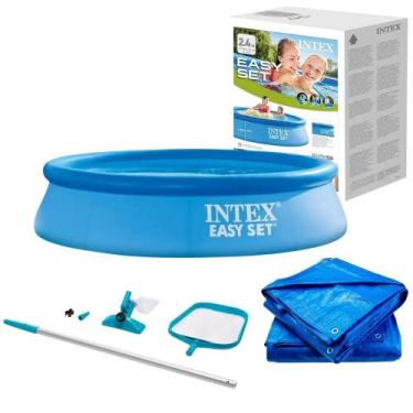 Imagem de Piscina Inflável Easy Set Intex 1.942 Litros Com Kit Limpeza e Forro d
