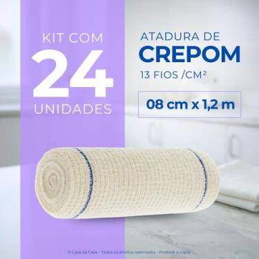 Imagem de Atadura Crepom Faixa Bandagem Elástica 08cmx1.2m Kit 24 Un - Casa da G
