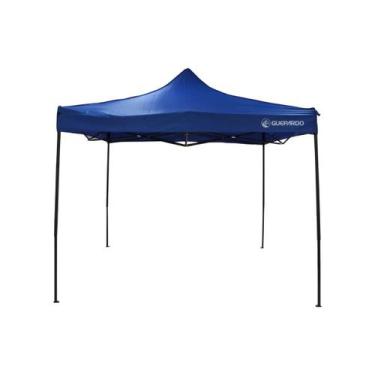 Imagem de Tenda gazebo dobrável guepardo pagoda azul 3x3m camping praia eventos,