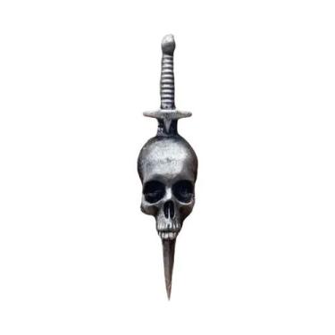 Imagem de Broche Gótico De Caveira Para Halloween, Distintivo De Metal Vintage E