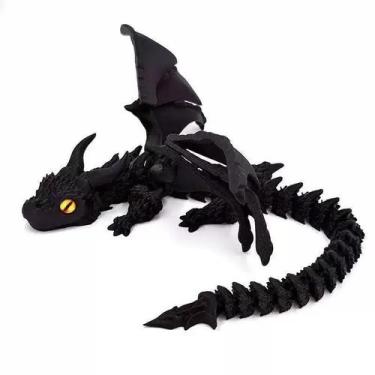 Imagem de Dragão Articulado com Asas 3D  Estatueta Rotativa para Decoração - A1,