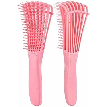 Imagem de Escova Polvo Gringa Modeladora Pente Desembaraçadora de Cachos e Lisos (Rose)