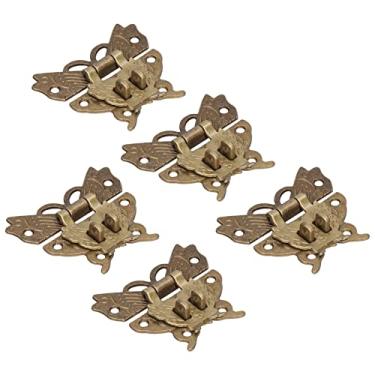 Imagem de Fecho de fivela, ferrolhos de caixa de padrão requintado com parafusos correspondentes para caixas de joias de madeira para caixas de presente de madeira