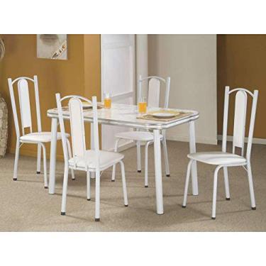Imagem de Conjunto de Mesa Bianca com 4 Cadeiras Branco e cinza - única