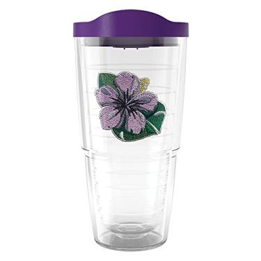 Imagem de Tervis Tropical Collection Made in USA Copo isolado de parede dupla, 680 g, hibisco roxo