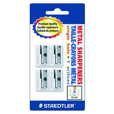 Imagem de Staedtler Apontador de lápis de mão, grafite, 4 peças (510 10 BK4), prata