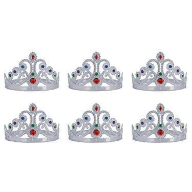 Imagem de Beistle S60251-SAZ6 Tiaras de plástico da rainha com joias, 6 peças