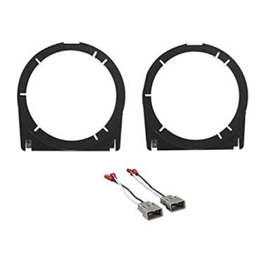 Imagem de ASC Audio 6+-Inch 6" 6,5" 5" 5,5" estéreo carro porta frontal alto-falante instalação espaçador suporte adaptador de placa e alto-falante arnês conectores combo para 2002-2006 Acura RSX, 2003-2007 Honda Accord