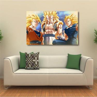 Imagem de Quadro Dragon Ball Sayajins decorativo Tela em Tecido