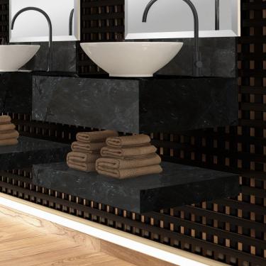 Imagem de Prateleira em Porcelanato Técnico Polido Para Banheiro 60cm Max Blu Akira Black