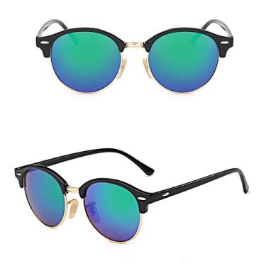 Imagem de Vintage Small Round Sunglasses Woman Retro Sun Glasses Female Fashion Half Frame Driving Shades Oculos De Sol,Blue Green,china