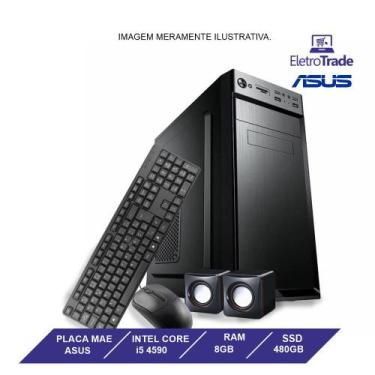 KIT Placa Mãe H81 1150 C/ Processador Intel I5 4590 3.3GHZ 8GB Ram