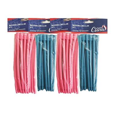 Imagem de Santa Clara, Aparelho circular bigodim (Bigudinho) circular, Nº1, Com 12 peças, 15,5cm x 6mm, Cor sortida