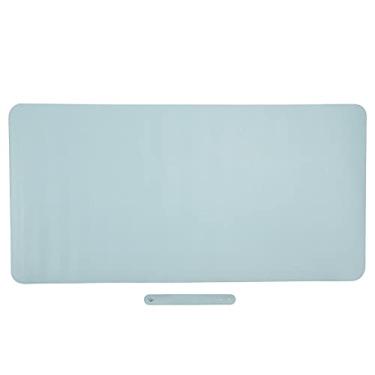 Imagem de Mouse Pad, mouse pad de dupla face premium texturizado grande tapete impermeável antiderrapante couro PVC base Mousepad para laptop, computador e PC, 80 x 40 cm (azul + prata)