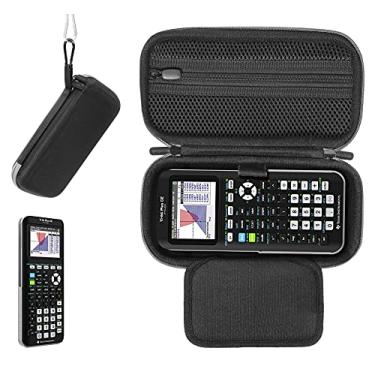 Imagem de CaseSack Capa para calculadora gráfica Texas Instruments Plus CE Color Graphing Calculator, TI84, TI83, TI89, bolsos para memória flash USB, artigos de papelaria, destacável com alça de pulso (preto com zíper cinza)
