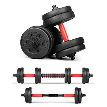 Imagem de Halteres multifuncionais Barbell Fitness Equipamento Treinamento Braço Muscular Fitness Halteres Peso Ajustável Preto, 10 kg