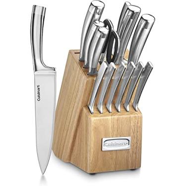 Imagem de Conjunto de Facas Pro Collection Cuisinart 15 Peças em Aço Inoxidável com Porta Faca de Madeira