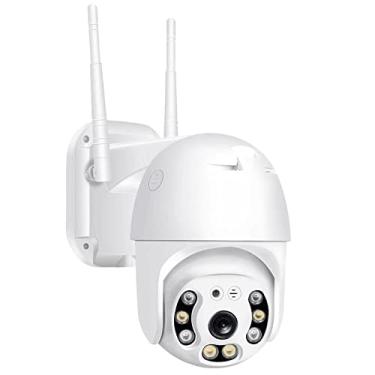 Imagem de Mingzhe Pan Tilt Outdoor Security Camera 1080P Câmera de Segurança Outdoor 2MP WiFi Câmera de Vigilância Doméstica Câmera CCTV com Visão Noturna Colorida, Detecção de Movimento, Compatível com Alexa