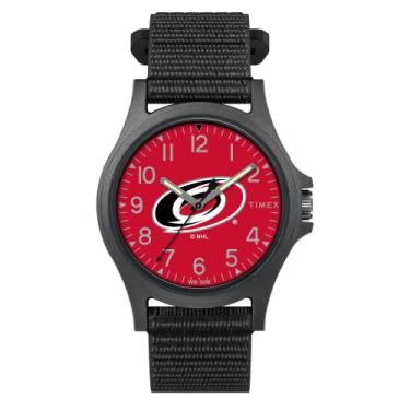 Imagem de Timex Tribute Relógio masculino NHL Pride 40 mm de quartzo pulseira de tecido, preto, 20 relógio casual (modelo: TWZHHURMYYZ)
