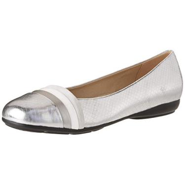 Imagem de Geox Sapatilhas Femininas D Annytah A Ballet, Prateado, prata, branco, C0434, 3.5 Big Kid