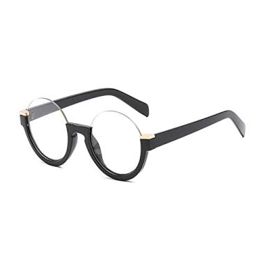 Imagem de Óculos de sol femininos redondos sem aro fashion com gradiente retrô lentes transparentes armação sombras UV400,1,China