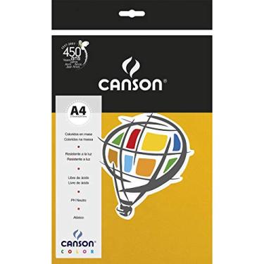 Imagem de CANSON Color Papel Colorido A4 180g/m² Pacote de 10 Folhas, Amarelo, 210 x 297 mm