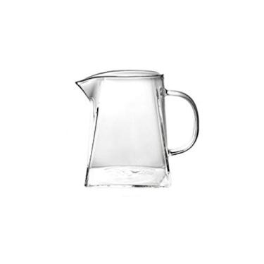 Imagem de ZHANGJINYISHOP2016 Molheiros, jarro de creme nórdico resistente ao calor vidro transparente tipo gotejamento quadrado feito à mão pote de compartilhamento de café orelhas penduradas preparação aromaterapia bule de grande capacidade, M