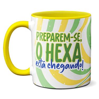 Imagem de Caneca Preparem-se O Hexa Está Chegando Brasil Mascote 2022 (Amarela)