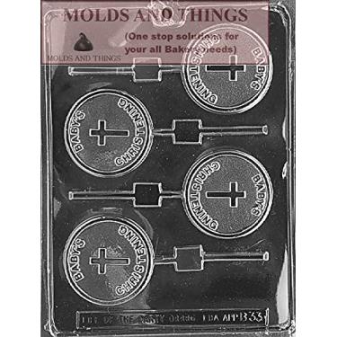 Imagem de Molde para doces de chocolate para bebês, molde para doces de chocolate com pirulito de batismo para bebês