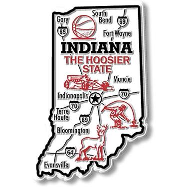 Imagem de Ímã gigante do estado de Indiana da Classic Magnets, 6,3 cm 9,9 cm, lembranças colecionáveis feitas nos EUA