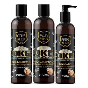 Imagem de Kit Felps Men Poker - Shampoo + Condicionador + Balm 240ml