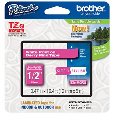 Imagem de Brother 1/2" (12 mm) Branco sobre Berry Pink TZe P-Touch Fita para Brother PT-2500PC, PT2500PC Rotulador PT2500PC