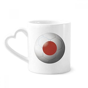 Imagem de Caneca de futebol com bandeira nacional do Japão caneca de café cerâmica copo de coração de vidro