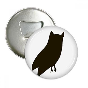 Imagem de Emblema multifuncional com ímã de geladeira e retrato de animal de coruja preta