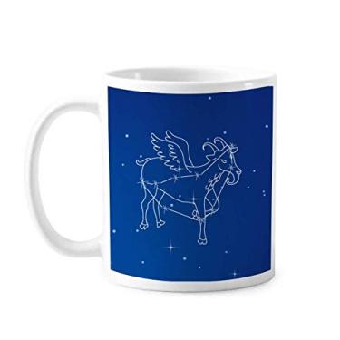 Imagem de Caneca com padrão de constelação de capricórnio do universo estrela cerâmica xícara de porcelana de café talheres