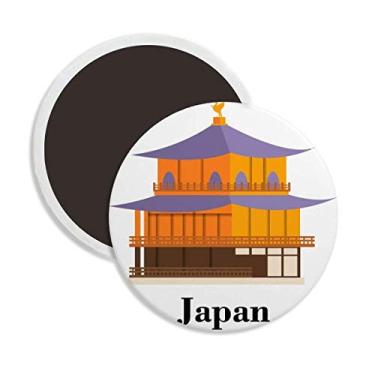 Imagem de Decoração de ímã de geladeira de cerâmica redonda templo de cultura japonesa tradicional