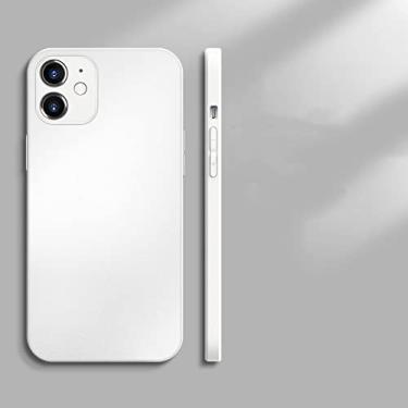 Imagem de Capa de telefone de vidro temperado fosco quadrado para iphone 13 12 11 pro max mini x xs max xr 13 pro hard ultra fina capa macia, t2, para iphone x
