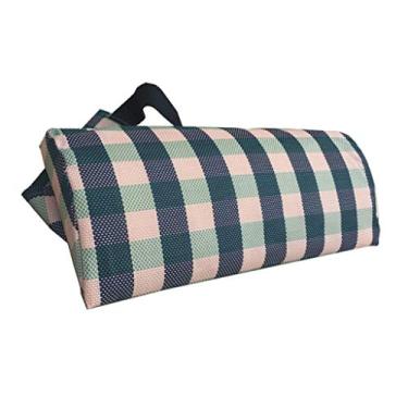 Imagem de freneci Almofada macia para encosto de cabeça com faixa elástica para cadeiras – Grade verde