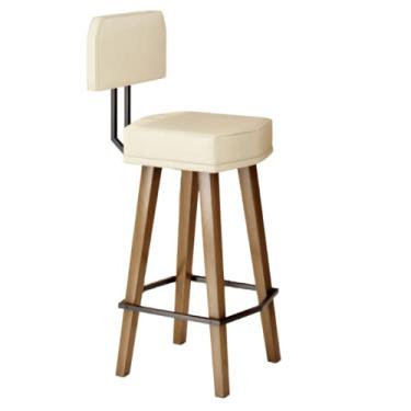 Imagem de Banqueta Alta para Balcão de Cozinha Área Gourmet (80CM DO ASSENTO AO CHÃO, BEGE)