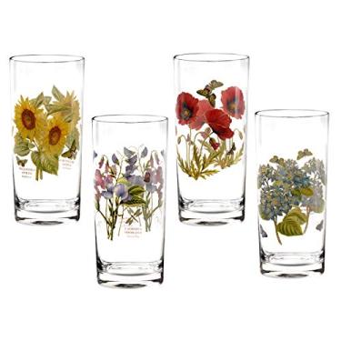 Imagem de Portmeirion Botanic Garden Copos altos de 425 g - Conjunto de 4 | Motivos sortidos | Esmalte resistente a lascas | Ideal para bar em casa, casamentos, ocasiões especiais