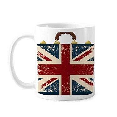 Imagem de Union Jack — Mala retrô da Grã-Bretanha, bandeira do Reino Unido, caneca de cerâmica para café e porcelana