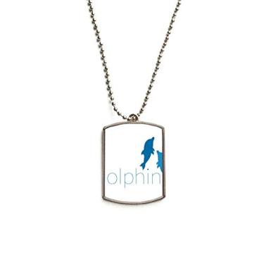 Imagem de Colar para animais de estimação com pingente de corrente de aço inoxidável Blue Ocean Docile com dois golfinhos
