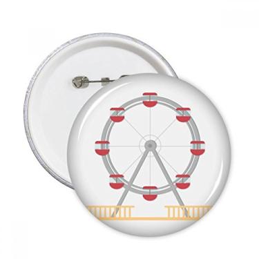 Imagem de Parque de diversões, estampa de roda-gigante colorida, broches, decoração de roupas, 5 peças, presente