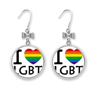 Imagem de Arco-íris Transgênero Bisexuals LGBT Brincos de laço com gancho perfurado