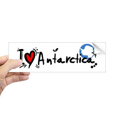 Imagem de DIYthinker I Love Antártica Palavra Bandeira Love Coração Ilustração Retangular Para-choque Adesivo Notebook Janela Decalque