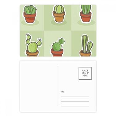 Imagem de Conjunto de cartão postal com estampa de planta de suculentas, cacto em vaso, cartão de felicitações de aniversário