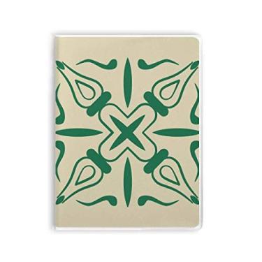 Imagem de Diário de capa macia com estampa verde decorativa estilo Talavera