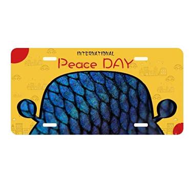 Imagem de DIYthinker Placa de licença azul mistério ampliar peixe decoração de carro dia da paz